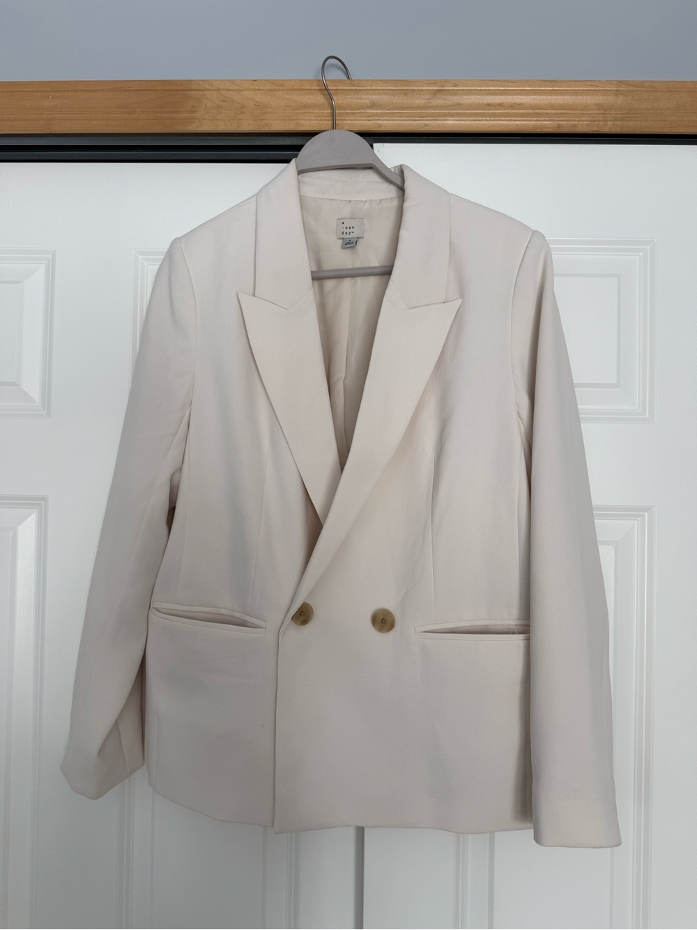 a new day Cream Double-Breasted Blazer